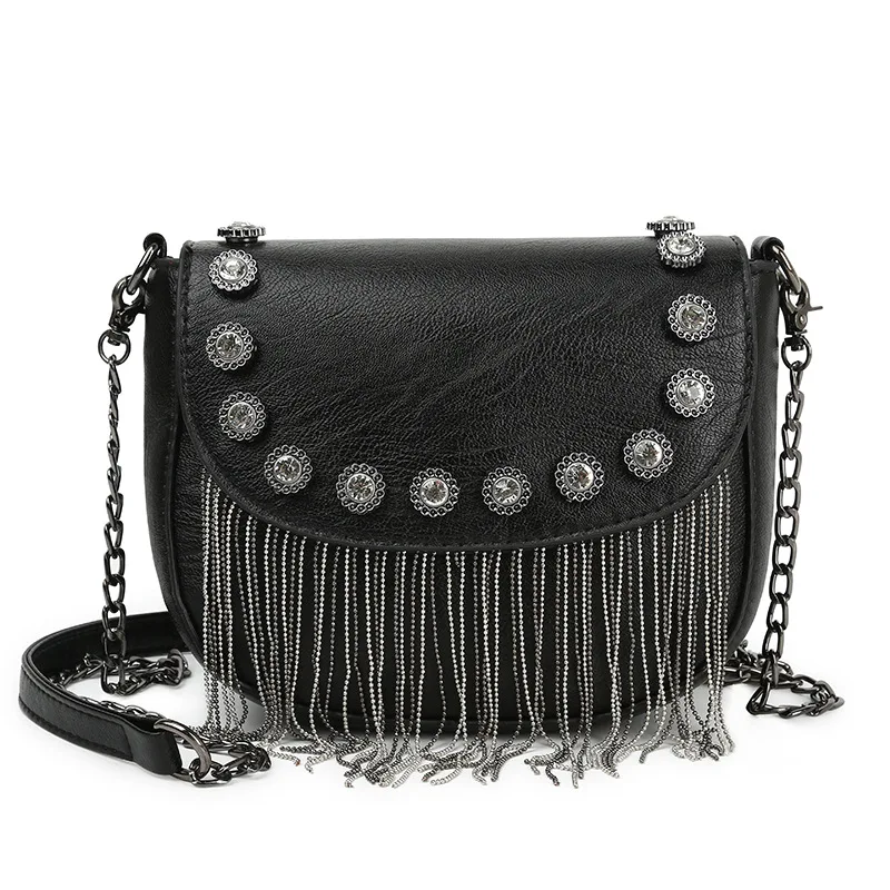 Luxury Retro Handbags Women Purse Bags Designer Punk Style Chain Shoulder Bag Ladies Small Rivet Tassel Crossbody Bag Sac A Main
Luxury Retro Handbags Women Purse Bags Designer Punk Style Chain Shoulder Bag Ladies Small Rivet Tassel Crossbody Bag Sac A Main