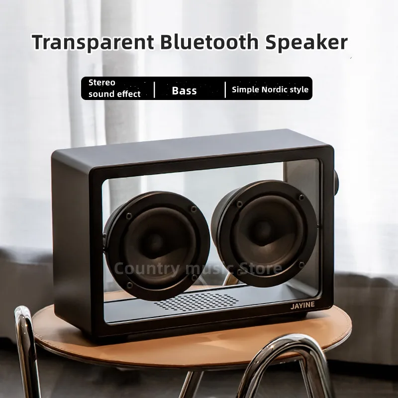 

Прозрачная Беспроводная Bluetooth-Колонка в скандинавском стиле, портативная Hi-Fi Колонка для домашнего кинотеатра, стерео, минималистичный сабвуфер в стиле ретро