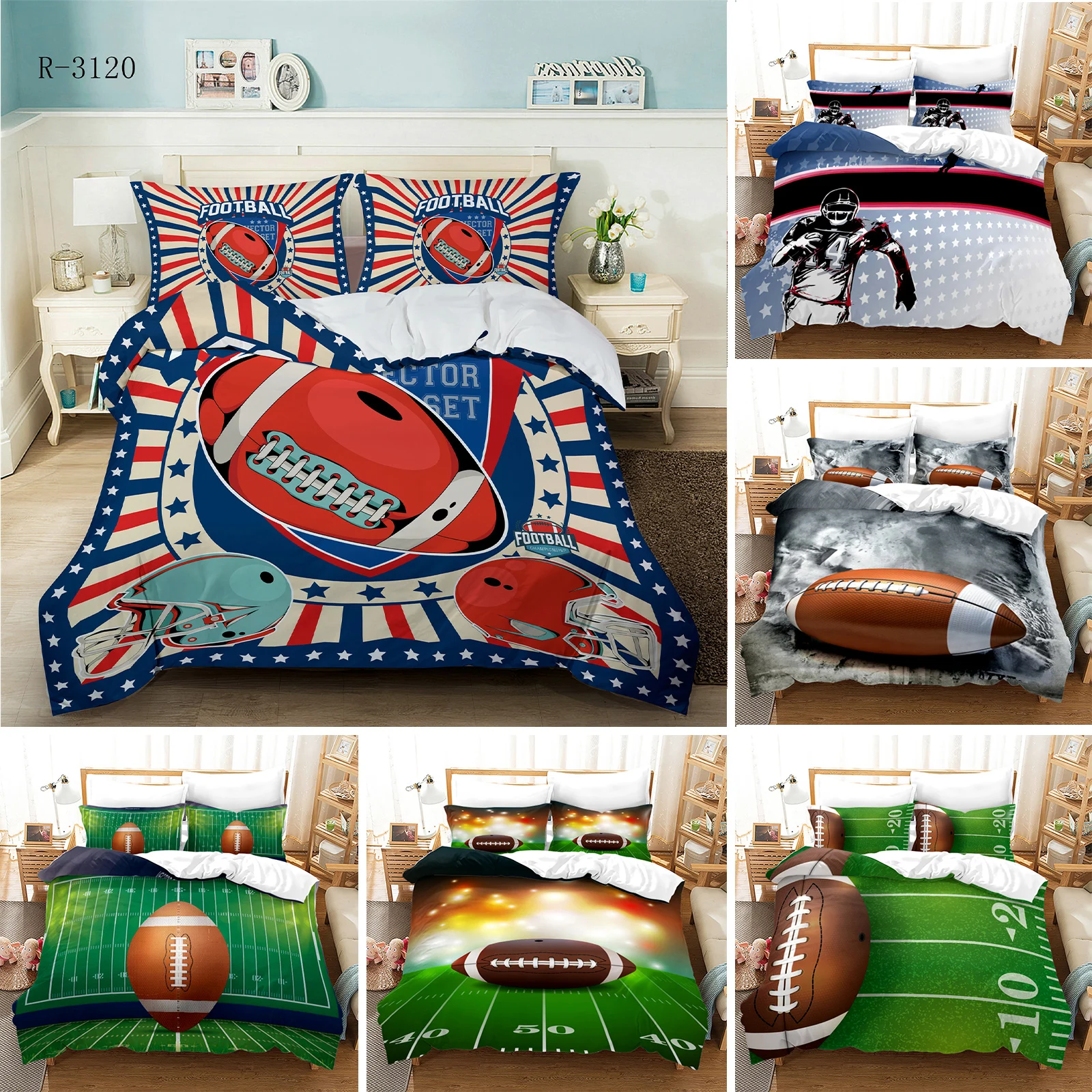 Football Duvet Cover King/Queen Size Rugby Game Bedding Set for Boys Teens Men Sports Enthusiasts Athletes Polyester Quilt Cover
Football Duvet Cover King/Queen Size Rugby Game Bedding Set for Boys Teens Men Sports Enthusiasts Athletes Polyester Quilt Cover