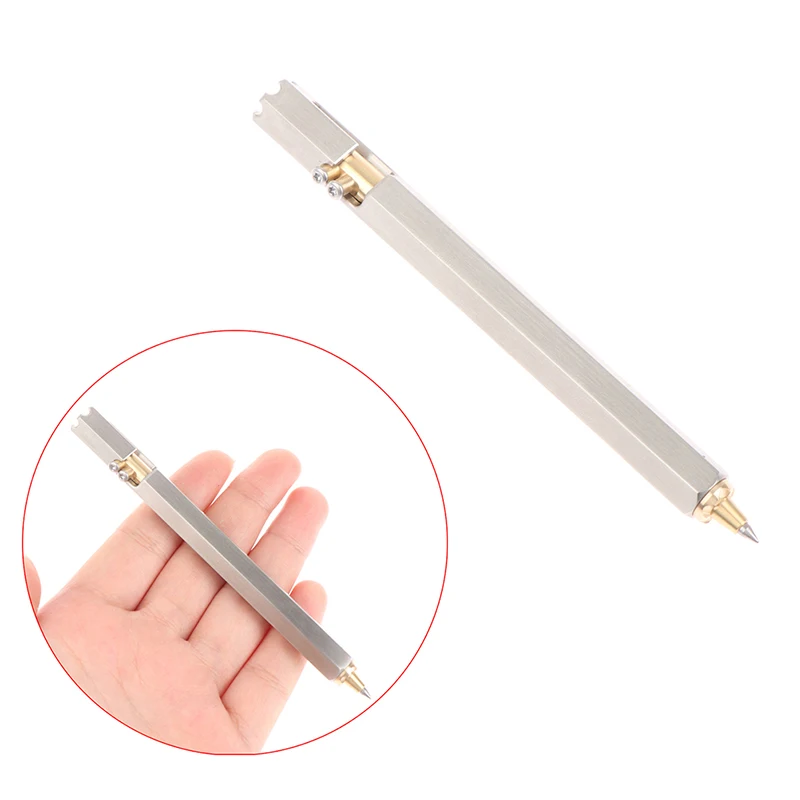 

Stainless Steel Six-sided Bolt Tactical Pen Brass Business Signature Pen Hexagon Bolt Tactical Pen Students Gift Pen Stationery