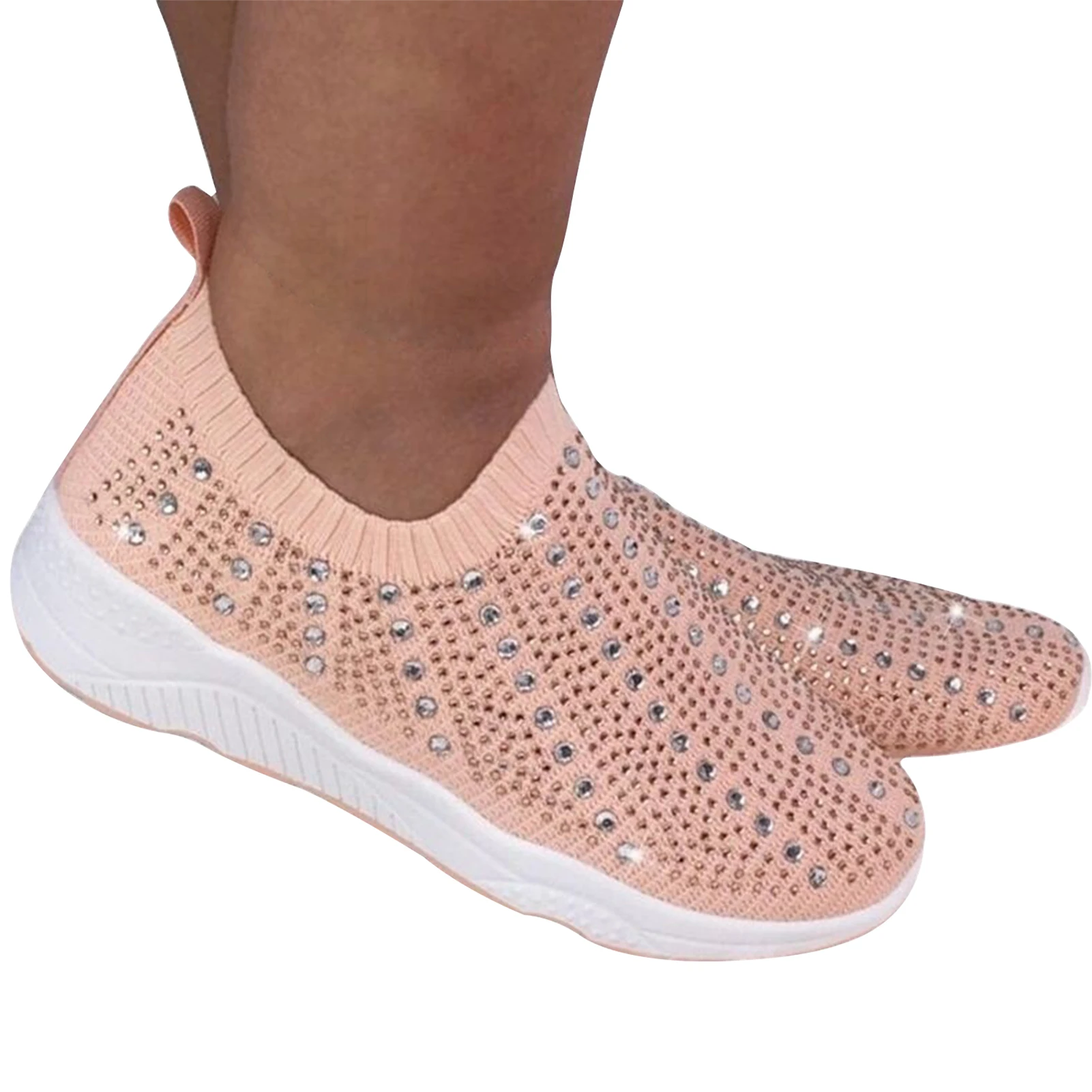 1pair Lightweight Beach Casual Breathable Mesh Sports Shoes Rhinestone Knitted Trainer Flat Slip On Fashion Women Sneakers
1pair Lightweight Beach Casual Breathable Mesh Sports Shoes Rhinestone Knitted Trainer Flat Slip On Fashion Women Sneakers