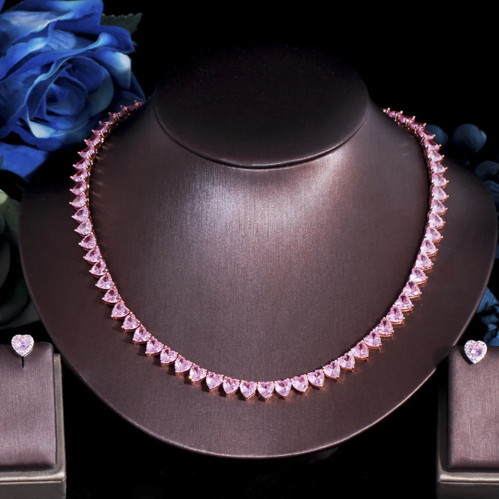 ThreeGraces High Quality Pink Cubic Zirconia Small Love Heart Stud Earrings and Necklace Set for Women Party Dress Jewelry TZ696
ThreeGraces High Quality Pink Cubic Zirconia Small Love Heart Stud Earrings and Necklace Set for Women Party Dress Jewelry TZ696