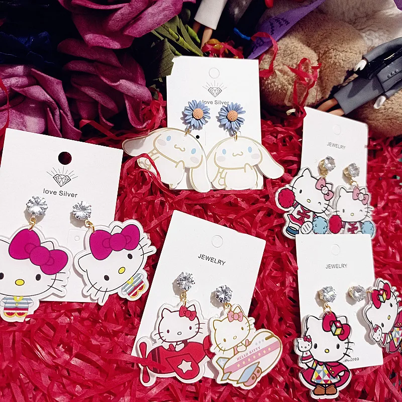 Hello Kitty Cartoon Student Stud Earrings Personality Fashion Acrylic Recruit Cat Ears 925 Silver Earrings Y2K Jewelry
Hello Kitty Cartoon Student Stud Earrings Personality Fashion Acrylic Recruit Cat Ears 925 Silver Earrings Y2K Jewelry