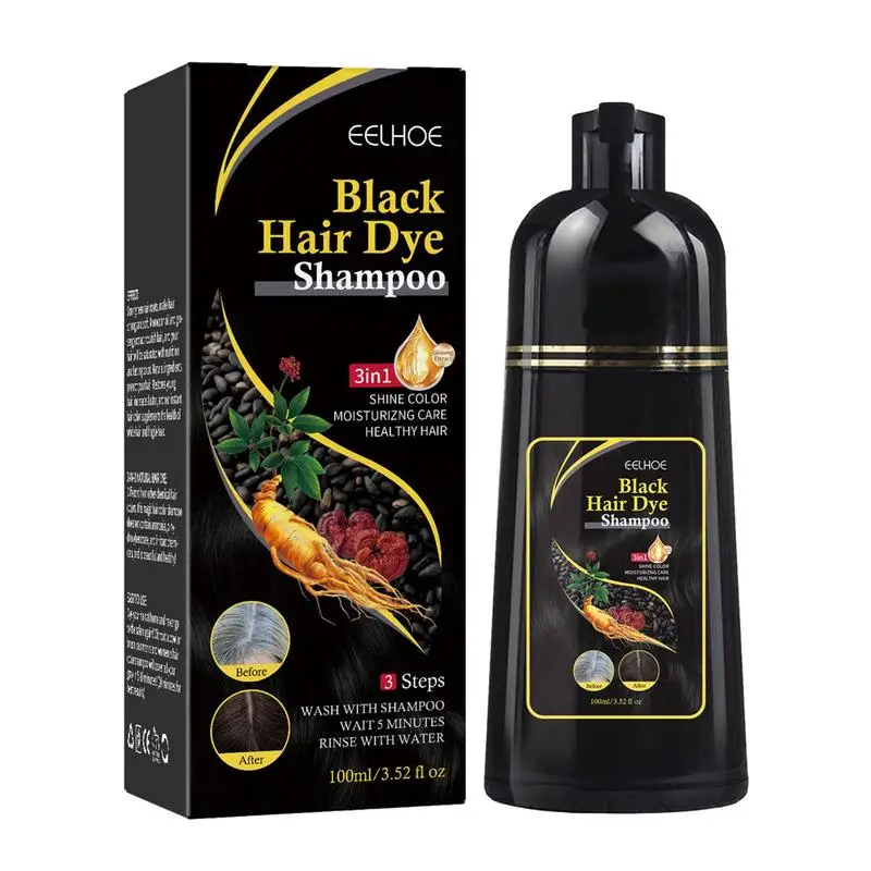 

Шампунь от белого до черного цвета, мгновенный шампунь для окрашивания волос, восстанавливающий растительный экстракт серых волос для мужчин и женщин