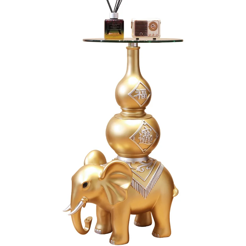 

Gourd Elephant Floor Ornaments TV Cabinet Large Housewarming Gifts Living Room Decorations Hallway Storage on Both Sides