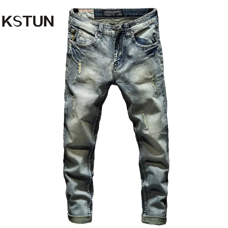 Slim Jeans Men Light Blue Stretch Ripped Biker Jeans Pants Man Distressed Mens Jeans Slim Fit Casual Denim Pants Boys Trousers
Slim Jeans Men Light Blue Stretch Ripped Biker Jeans Pants Man Distressed Mens Jeans Slim Fit Casual Denim Pants Boys Trousers