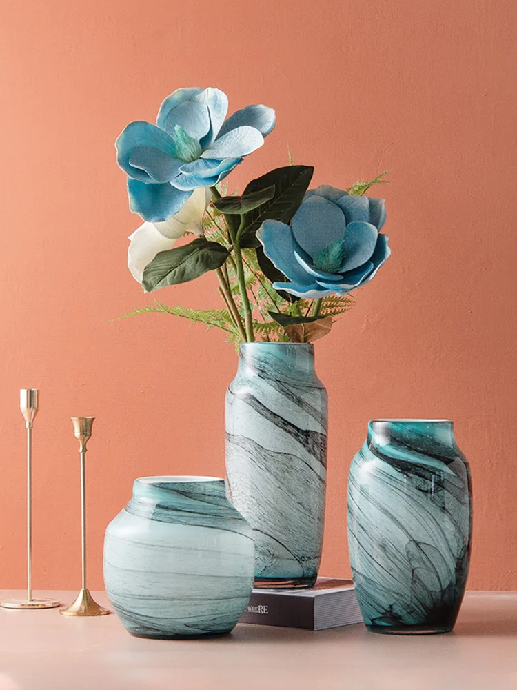 Creative Blue Glass Vase Light Luxury Decoration Living Room Flower Arrangement Dried Flower Dining Table TV Cabinet
Creative Blue Glass Vase Light Luxury Decoration Living Room Flower Arrangement Dried Flower Dining Table TV Cabinet