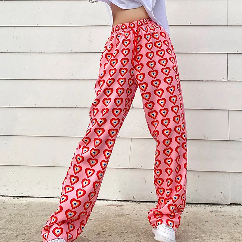 HAOOHU Pink Pants Heart Printed Straight Elastic High Waist Pants Drawstring Fashion Pants Streetwear Vintage 2021 Urban Casual
HAOOHU Pink Pants Heart Printed Straight Elastic High Waist Pants Drawstring Fashion Pants Streetwear Vintage 2021 Urban Casual