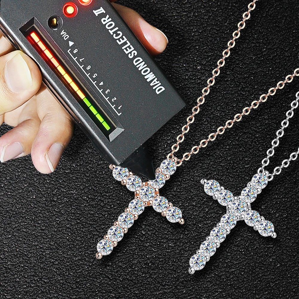 Real Moissanite Cross Pendant Necklace For Women 100% 925 Sterling Silver 0.1ct 3mm D Color Diamond Necklace Fine Jewelry
Real Moissanite Cross Pendant Necklace For Women 100% 925 Sterling Silver 0.1ct 3mm D Color Diamond Necklace Fine Jewelry