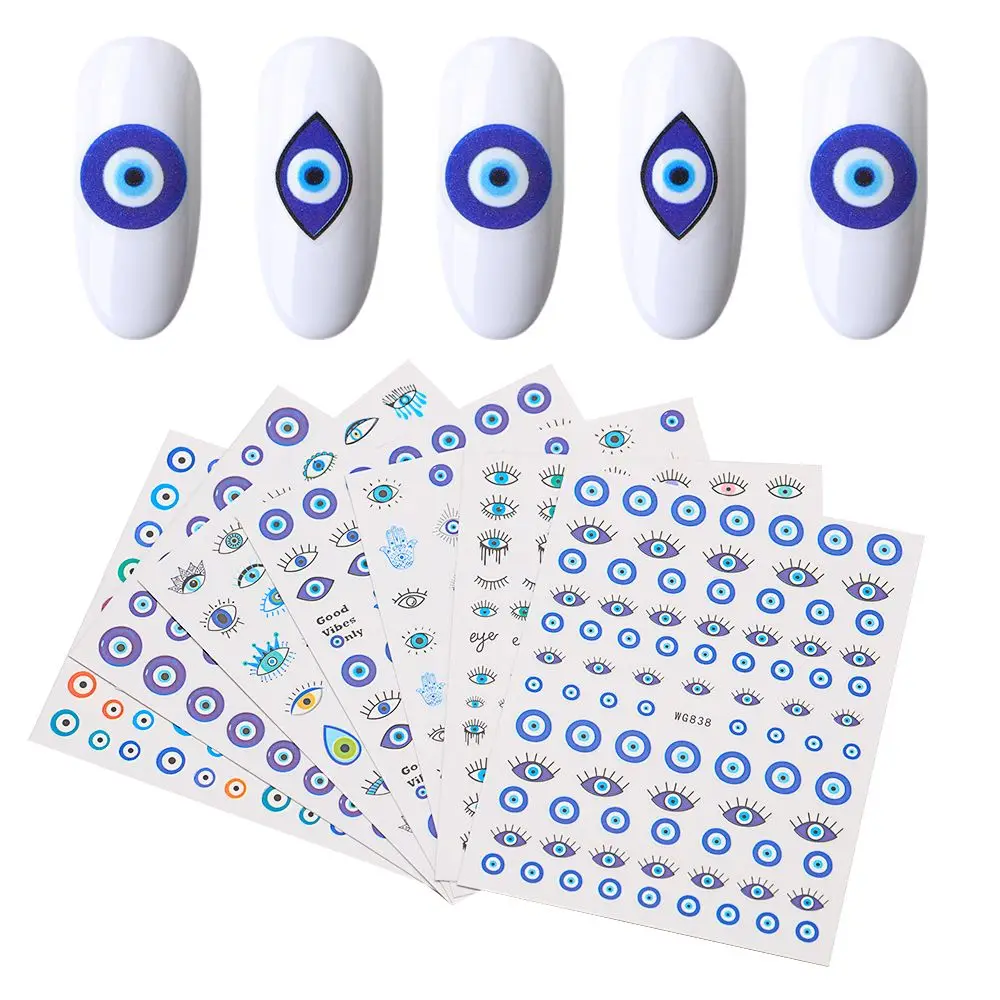 1 Sheet Evil Eye Nail Sticker Self adhesive Nail Decals Lucky Blue Colorful Eye Evil Nail Art Stickers For Nail DIY Tip Manicure
1 Sheet Evil Eye Nail Sticker Self adhesive Nail Decals Lucky Blue Colorful Eye Evil Nail Art Stickers For Nail DIY Tip Manicure