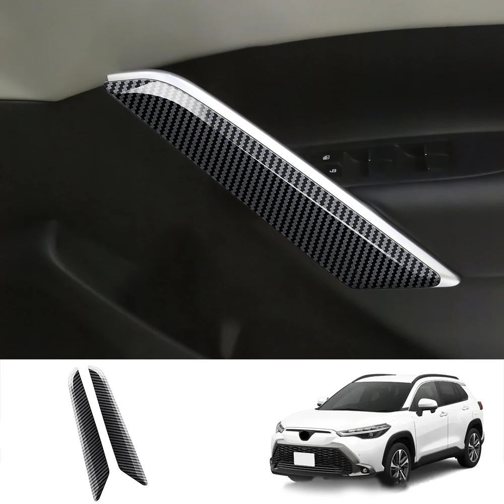 

2 шт., накладки на внутреннюю дверную ручку автомобиля из углеродного волокна для Toyota Corolla Cross 2021 2022 RHD