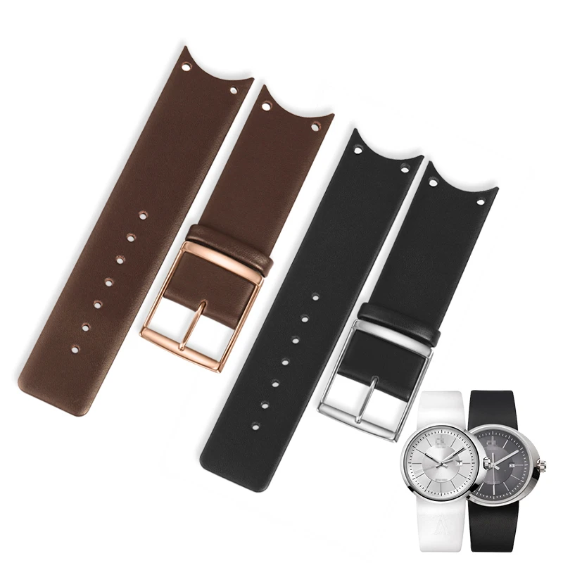 

MAIKES Top Quality Genuine Calf Leather Watch Band Red Watchband Case For CK Calvin Klein KOH23101 KOH23307 Watch Strap 22mm