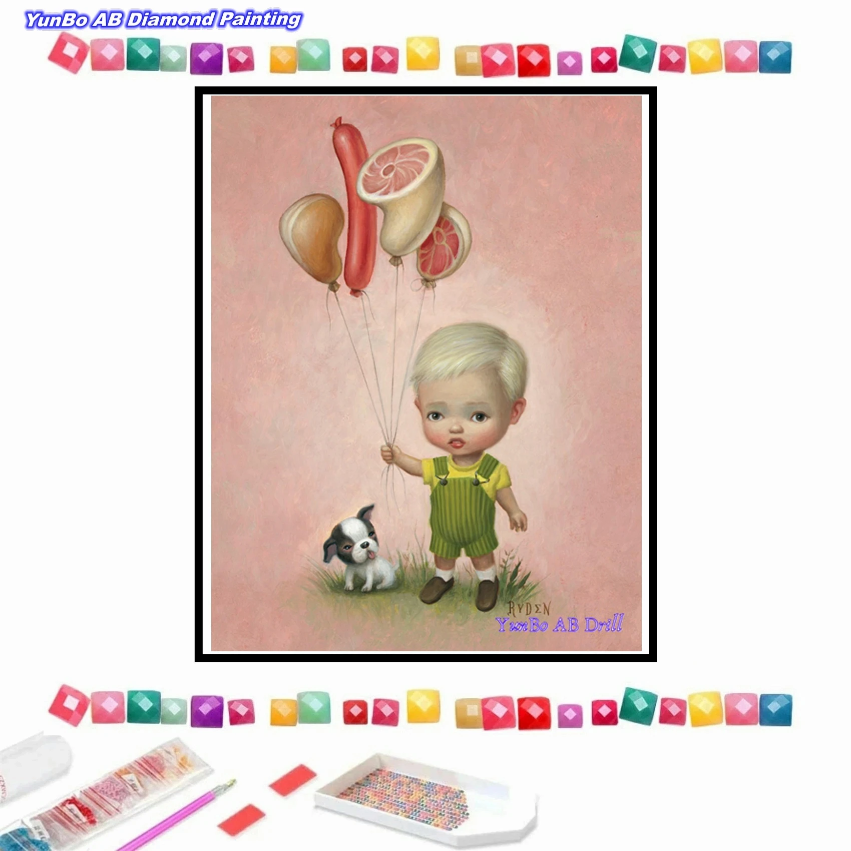 AB Drill Cartoon Balloon Boy Diamond Painting Cross Stitch Sausage Dog Animal Embroidery Handicraft Rhinestone Home Decor 2023
AB Drill Cartoon Balloon Boy Diamond Painting Cross Stitch Sausage Dog Animal Embroidery Handicraft Rhinestone Home Decor 2023