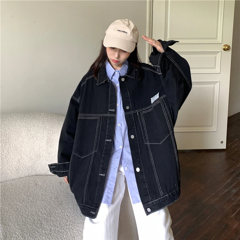 Temperament Black Tooling Long-sleeved Denim Jacket Women's 2022 Spring New Korean Version Loose Mid-length Top Trendy
Temperament Black Tooling Long-sleeved Denim Jacket Women's 2022 Spring New Korean Version Loose Mid-length Top Trendy