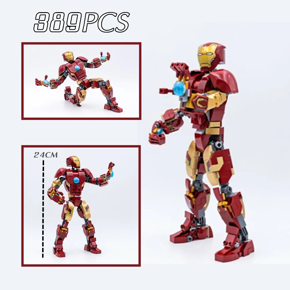 

389PCS Disney Mk43 IRONMAN HEROES Marvel Avengers Iron Man Armor Mecha Fit 76206 Building Blocks Bricks Kid Gift Boys Set