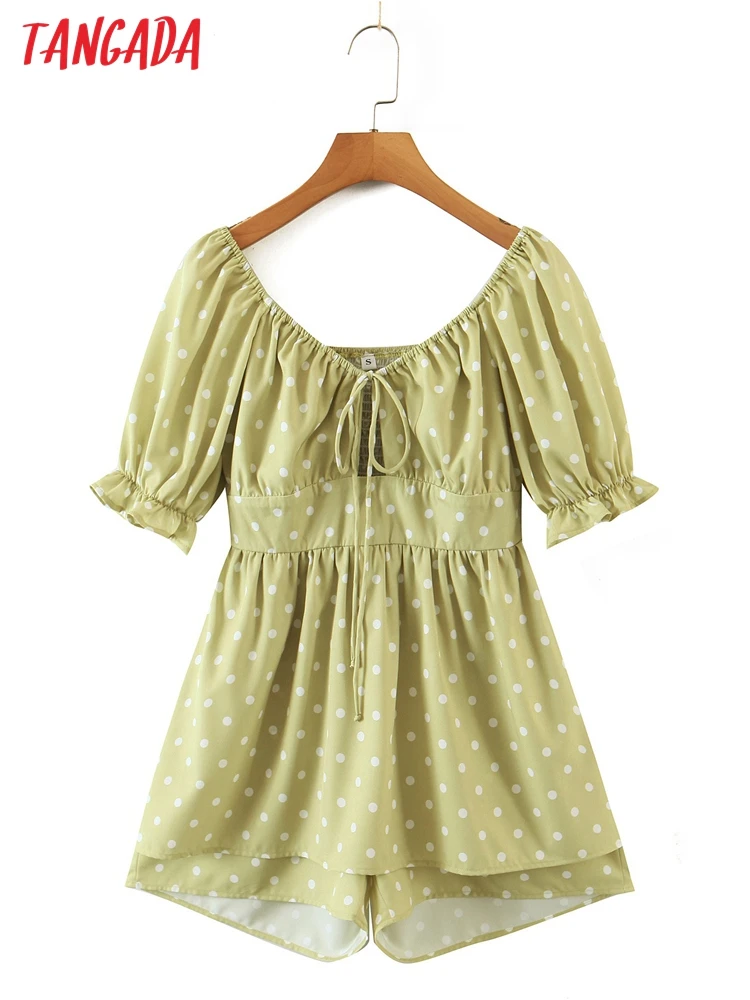 Женский пляжный комбинезон в горошек, с коротким рукавом
Женский пляжный комбинезон в горошек, с коротким рукавом