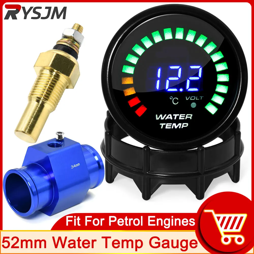 HD 52mm 20 LED Light Digital Water Temperature Gauge + 10mm Water Temp Sensor with Joint Pipe Sensor Adapter Car 20~150 Celsius 
HD 52mm 20 LED Light Digital Water Temperature Gauge + 10mm Water Temp Sensor with Joint Pipe Sensor Adapter Car 20~150 Celsius