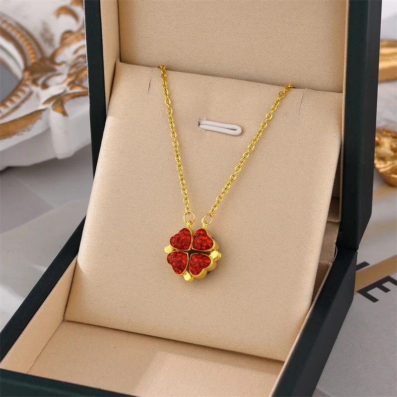 Fashion Ladies Lucky Heart Reversible Necklace Gorgeous Red Black Reversible Jewelry Anniversary Birthday Valentine's Day Gift
Fashion Ladies Lucky Heart Reversible Necklace Gorgeous Red Black Reversible Jewelry Anniversary Birthday Valentine's Day Gift