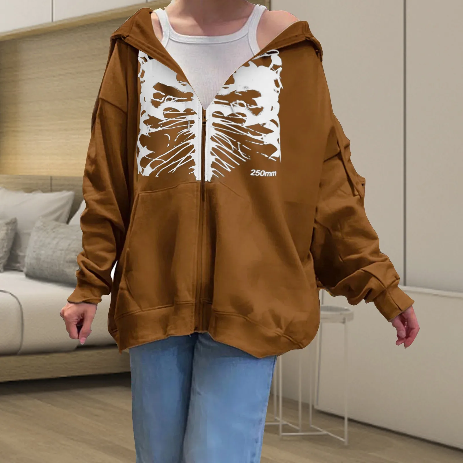 Zip Up Hoodie For Women Long Sleeve Skeleton Graphic Vintage Sweatshirt 90s E Girl Zip Front Hoodie Women Zip Tunic Sweatshirt
Zip Up Hoodie For Women Long Sleeve Skeleton Graphic Vintage Sweatshirt 90s E Girl Zip Front Hoodie Women Zip Tunic Sweatshirt