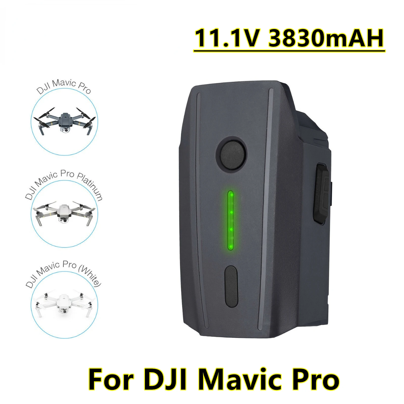 11.1V 3830mAH For DJI Mavic Pro / Platinum /White Intelligent Flight LiPo 3S Battery
11.1V 3830mAH For DJI Mavic Pro / Platinum /White Intelligent Flight LiPo 3S Battery