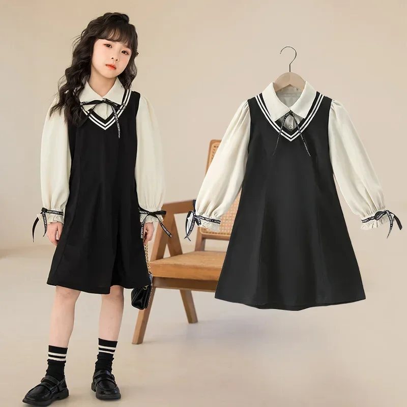 Girls' Dress Spring and Autumn Fake Two Pieces Long Sleeve Academy Style Skirts Kids Dresses for 5-14 Year Old Girls 4-6y 7-12y
Girls' Dress Spring and Autumn Fake Two Pieces Long Sleeve Academy Style Skirts Kids Dresses for 5-14 Year Old Girls 4-6y 7-12y