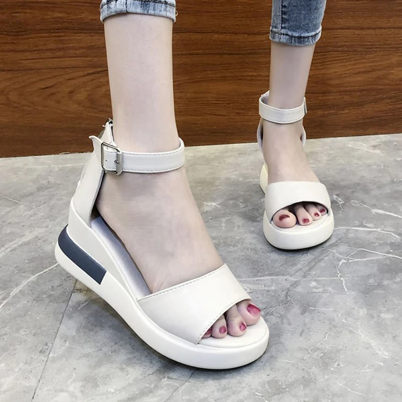 Women Sandals Wedge Heel Open Toe Zipper Casual Ladies Shoes Non-Slip Solid Color Buckle Strap Fashion Female Sandalias
Women Sandals Wedge Heel Open Toe Zipper Casual Ladies Shoes Non-Slip Solid Color Buckle Strap Fashion Female Sandalias