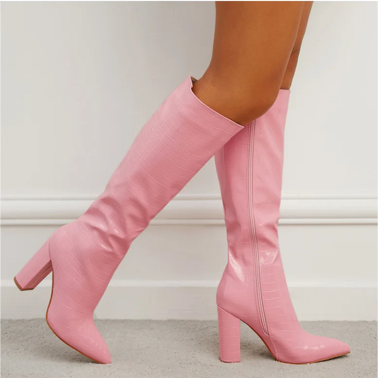 New Arrived Autumn Women High Heel Serpentine Boots Designer Chunky Heel Shoes Zipper Long Boots the Knee Botas Mujer 2022
New Arrived Autumn Women High Heel Serpentine Boots Designer Chunky Heel Shoes Zipper Long Boots the Knee Botas Mujer 2022