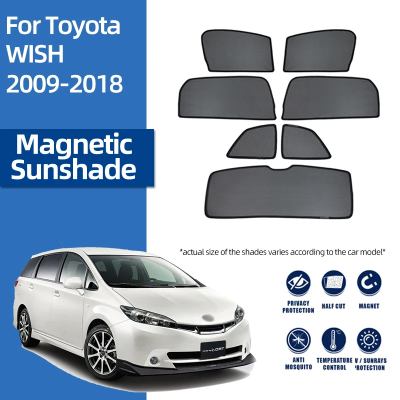 

For Toyota WISH AE20 2009-2017 Magnetic Car Sunshade Shield Front Windshield Frame Curtain Rear Side Window Sun Shade Visor