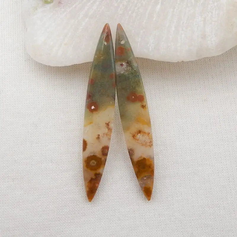 Natural Stone Ocean Jasper Earring Bead 49x8x3mm 4g Semiprecious Fashion Jewelry Accessories
Natural Stone Ocean Jasper Earring Bead 49x8x3mm 4g Semiprecious Fashion Jewelry Accessories