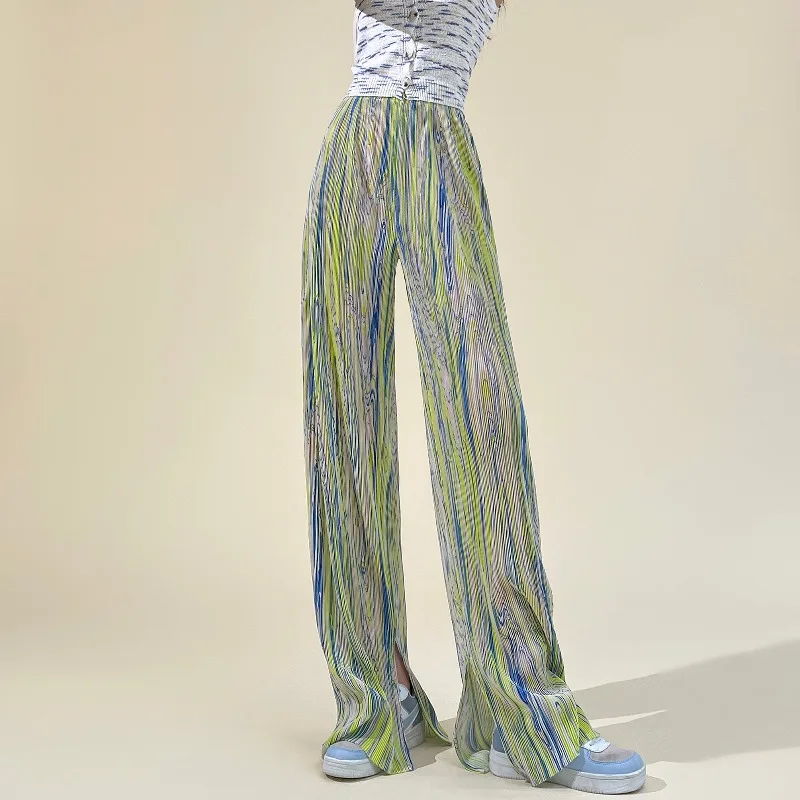 Ladies Summer Ice Silk Gradient Color Wide Leg Pants Pleated High Waist Drape pants for Women
Ladies Summer Ice Silk Gradient Color Wide Leg Pants Pleated High Waist Drape pants for Women