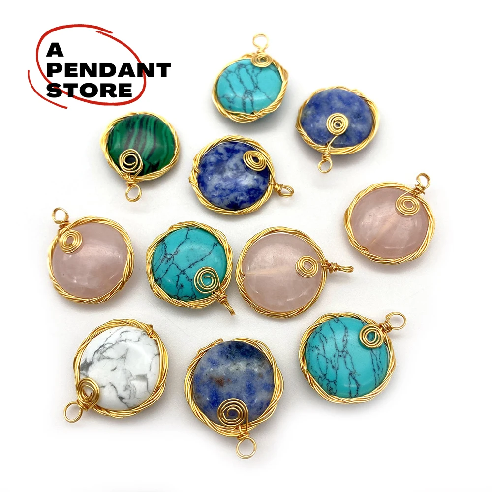 Natural Stone Round Winding Charm Agate Crystal Fashion Pendant Making Elegant Jewelry DIY Necklace Earrings Boutique Bracelet
Natural Stone Round Winding Charm Agate Crystal Fashion Pendant Making Elegant Jewelry DIY Necklace Earrings Boutique Bracelet