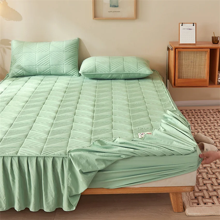 Pure Cotton Mattress Cover Modern Washable Solid Color Bed Covers Quilted Mattress Protector with Elastic Band Soft Bed Skirts
Pure Cotton Mattress Cover Modern Washable Solid Color Bed Covers Quilted Mattress Protector with Elastic Band Soft Bed Skirts