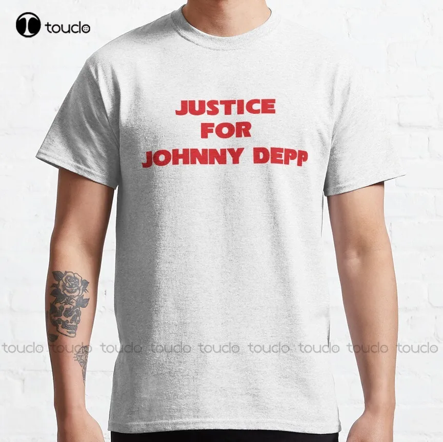 

Классическая мужская футболка Джонни Депп из хлопка, тенниска для отдыха на открытом воздухе, простая винтажная повседневная майка, индивидуальный подарок
