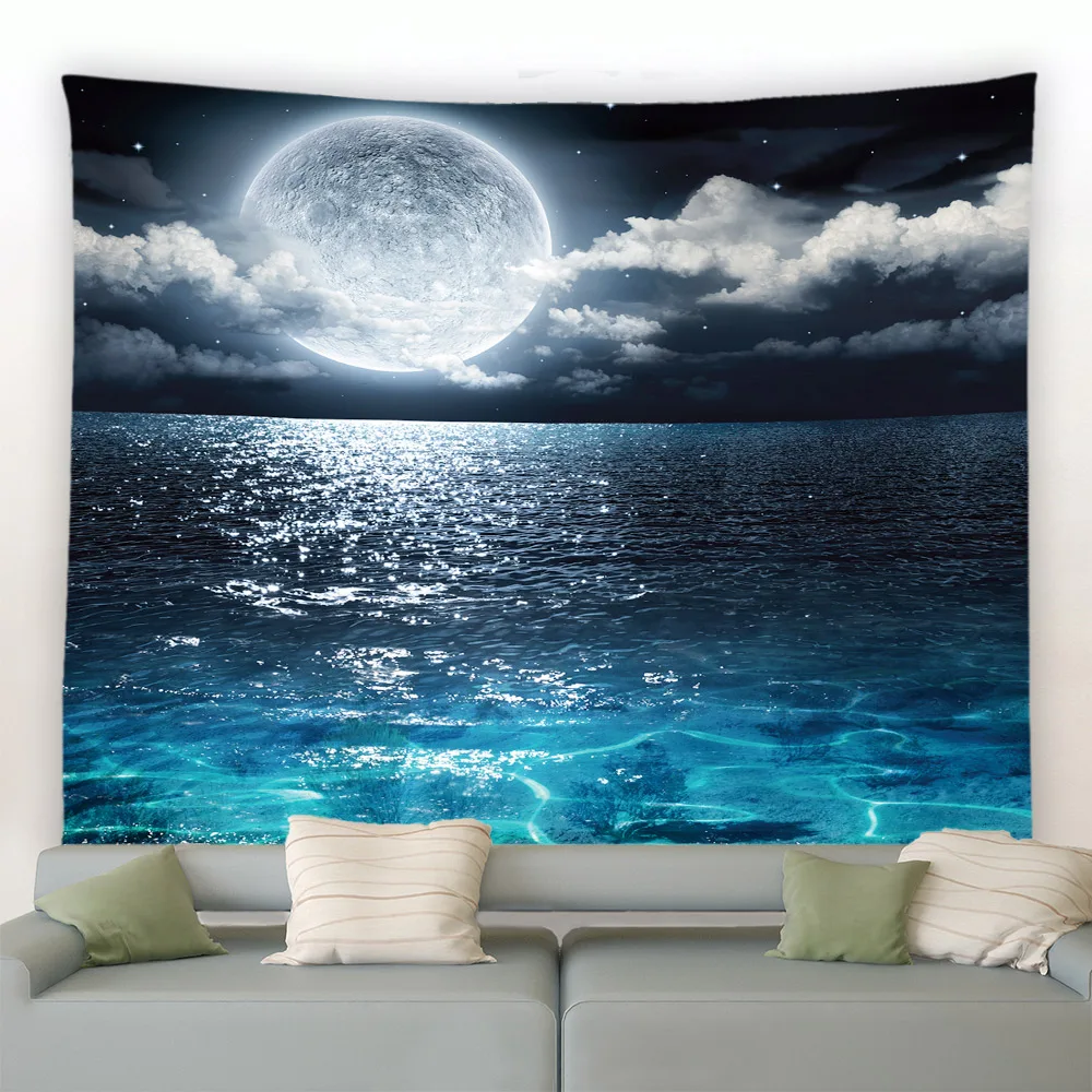 

Refreshing Beach Tapestry Sunset Tapestry Night Sea Tapestry Hawaii Seaside Scene Wall Hanging Living Room Room Home Decoration