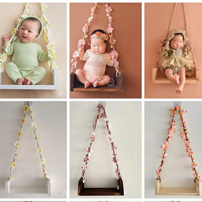 100 Days Newborn Baby Photography Swing Chair Kids Full Month Photo Props Wooden Babies Chairs Furniture Accessories
100 Days Newborn Baby Photography Swing Chair Kids Full Month Photo Props Wooden Babies Chairs Furniture Accessories