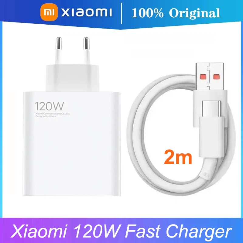 

Xiaomi 120W charger Fast charge adapter 2M 1.5M Type C cable For Mi 11T 12T 12 12S Pro 13 Pro Black Shark 4s 5 Pro 5 RS