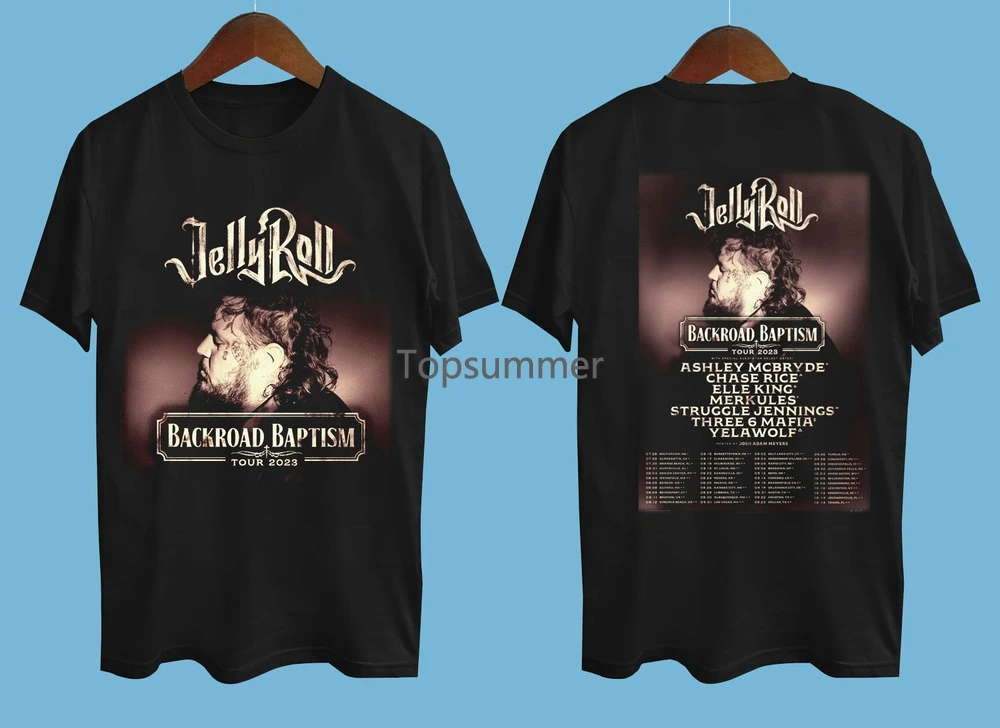 

Jelly Roll Backroad Baptism Tour 2023 All Size T-Shirt Vc964