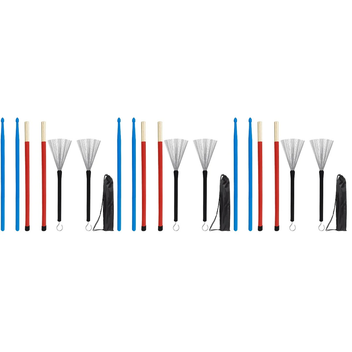 3 Sets of Drumsticks Drum Brushes Kit Percussion Drum Set Wire Brush And Mallet Kit With Storage Bag
3 Sets of Drumsticks Drum Brushes Kit Percussion Drum Set Wire Brush And Mallet Kit With Storage Bag