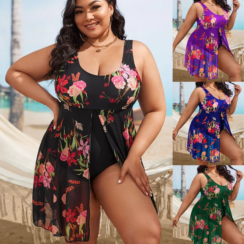 2022 New Large Size 8XL Women modest Swim Dresses Flower Printing Plus-Size Swimsuit Padded One Piece Swimwear Bathing Suits 
2022 New Large Size 8XL Women modest Swim Dresses Flower Printing Plus-Size Swimsuit Padded One Piece Swimwear Bathing Suits