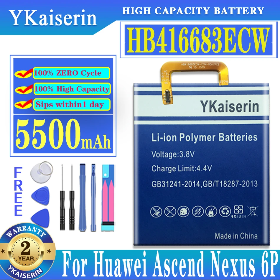 YKaiserin 5500mAh Replacement Battery For Huawei Ascend Nexus 6P 4G ,Bullhead,Nexus 7 Nexus7,angler,Nex Batteria + Free Tools
YKaiserin 5500mAh Replacement Battery For Huawei Ascend Nexus 6P 4G ,Bullhead,Nexus 7 Nexus7,angler,Nex Batteria + Free Tools