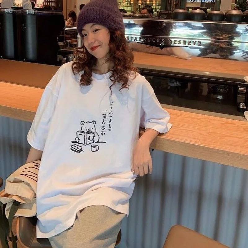 Short Sleeve T-shirts Women Sweet Graphic Tshirts Harajuku High Street Loose Tops Cartoon O-neck Printed Ulzzang Students Trendy
Short Sleeve T-shirts Women Sweet Graphic Tshirts Harajuku High Street Loose Tops Cartoon O-neck Printed Ulzzang Students Trendy