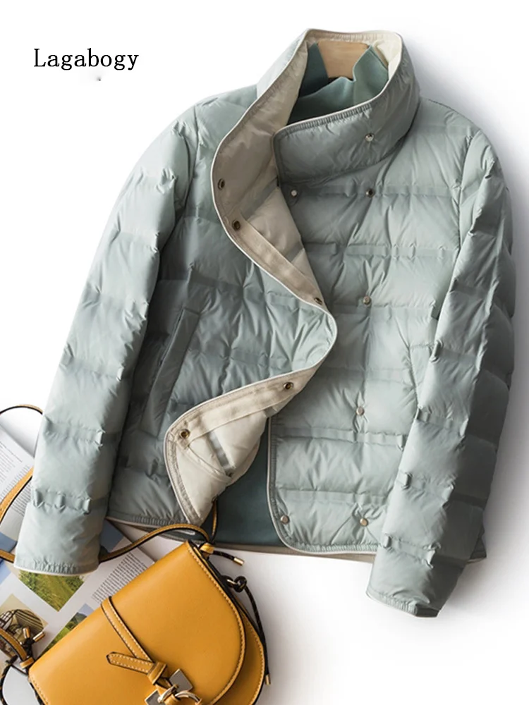 2022 Winter Women Stand Collar Ultra Light Short 90% White Duck Down Coat Warm Single Breasted Puffer Jacket Outwear
2022 Winter Women Stand Collar Ultra Light Short 90% White Duck Down Coat Warm Single Breasted Puffer Jacket Outwear