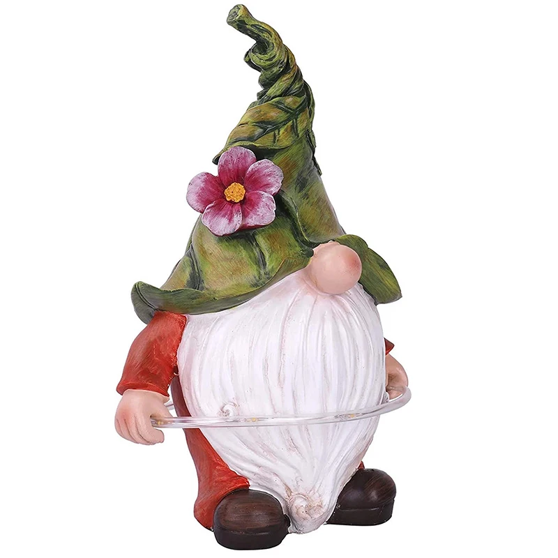 

Resin Gnome Dwarf Statue Statue Solar Powered Light Sculpture Funny Cute Faceless Doll Figurines Garden Home Decoration