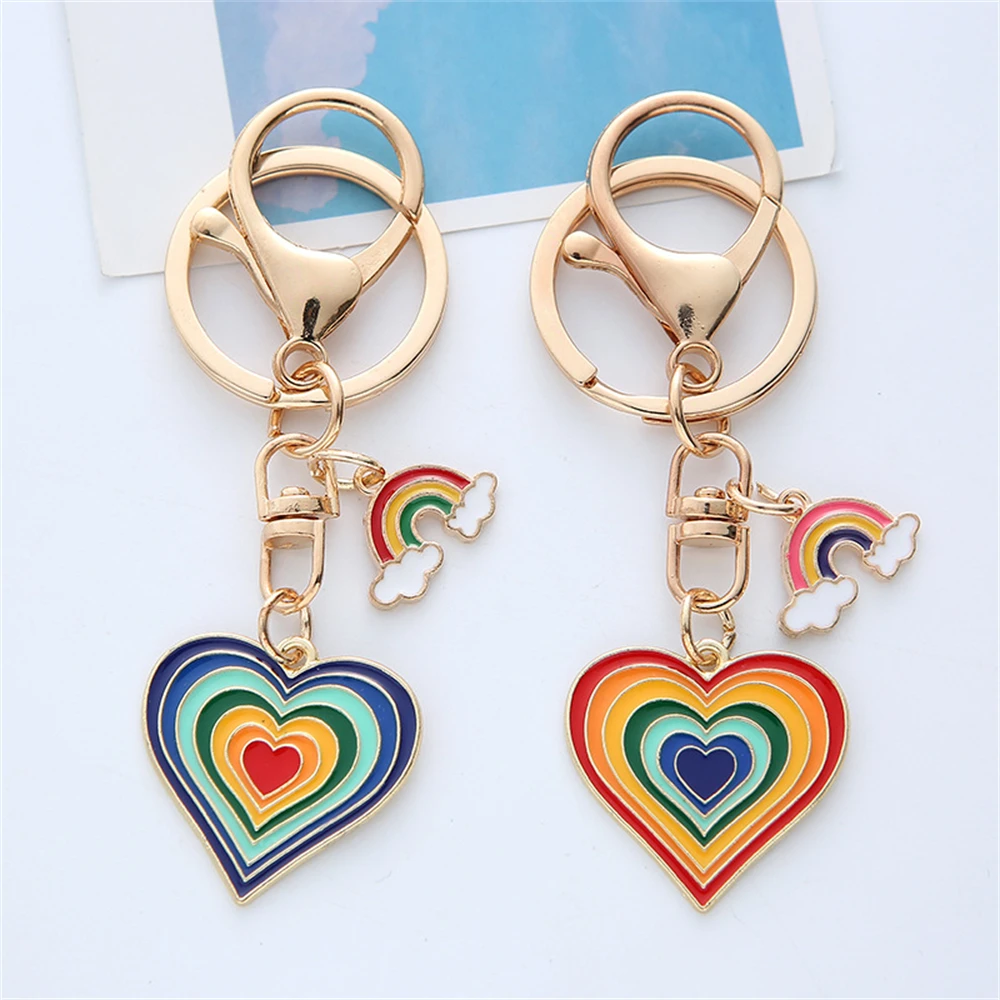 Rainbow Heart Keychain Cute Enamel Gold Plated Key Rings For Women Alloy Car Handbag Key Chains Ornaments Couple Gift
Rainbow Heart Keychain Cute Enamel Gold Plated Key Rings For Women Alloy Car Handbag Key Chains Ornaments Couple Gift