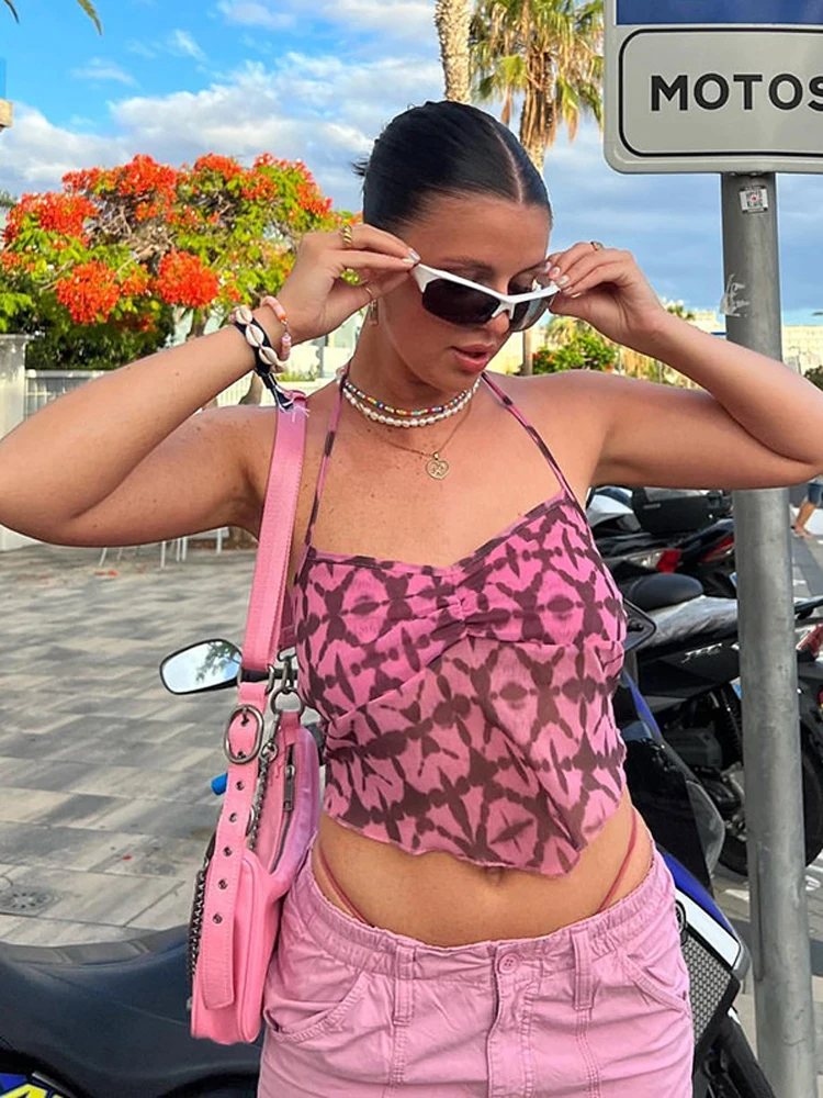 Женский укороченный топ-корсет с принтом, Розовая Сексуальная майка с лямкой на шее и рюшами, футболка в уличном стиле, одежда для вечеринки,...
Женский укороченный топ-корсет с принтом, Розовая Сексуальная майка с лямкой на шее и рюшами, футболка в уличном стиле, одежда для вечеринки,...