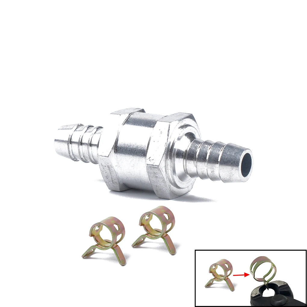 3PCS Set 6MM 1 4 Aluminium Alloy Fuel Non Return Check Valve One Way Petrol Diesel w 10mm Spring Clip
3PCS Set 6MM 1 4 Aluminium Alloy Fuel Non Return Check Valve One Way Petrol Diesel w 10mm Spring Clip