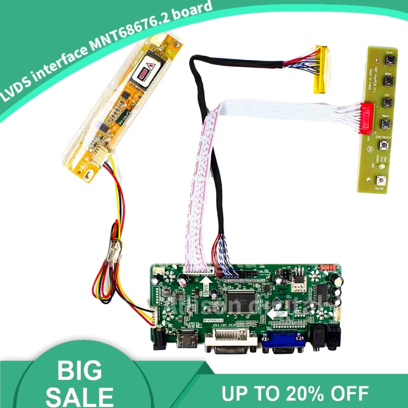 

M.NT68676 Board Kit for LTN154AT07-001/002/201/301/401/501/601/B01/C03 HDMI+DVI+VGA LCD LED Screen Controller Board Driver