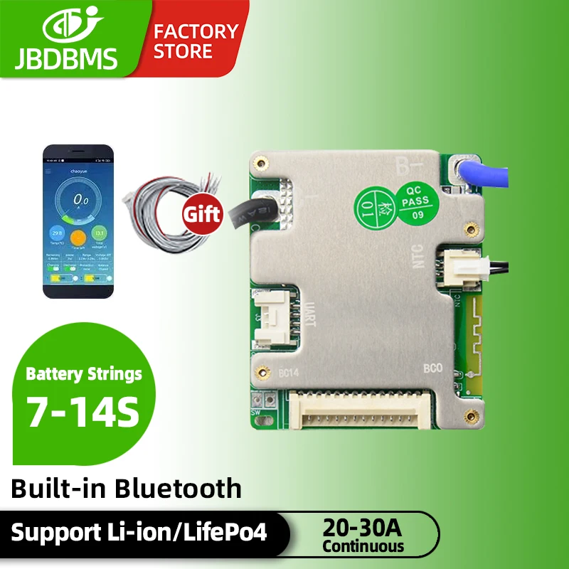 JBD Smart BMS 24V 36V 48V 20A 30A 7S 8S 9S 10S 11S 12S 13S 14S Built-in BT UART Li-ion LiFePo4 Bms Balance Board For E-Bike
JBD Smart BMS 24V 36V 48V 20A 30A 7S 8S 9S 10S 11S 12S 13S 14S Built-in BT UART Li-ion LiFePo4 Bms Balance Board For E-Bike