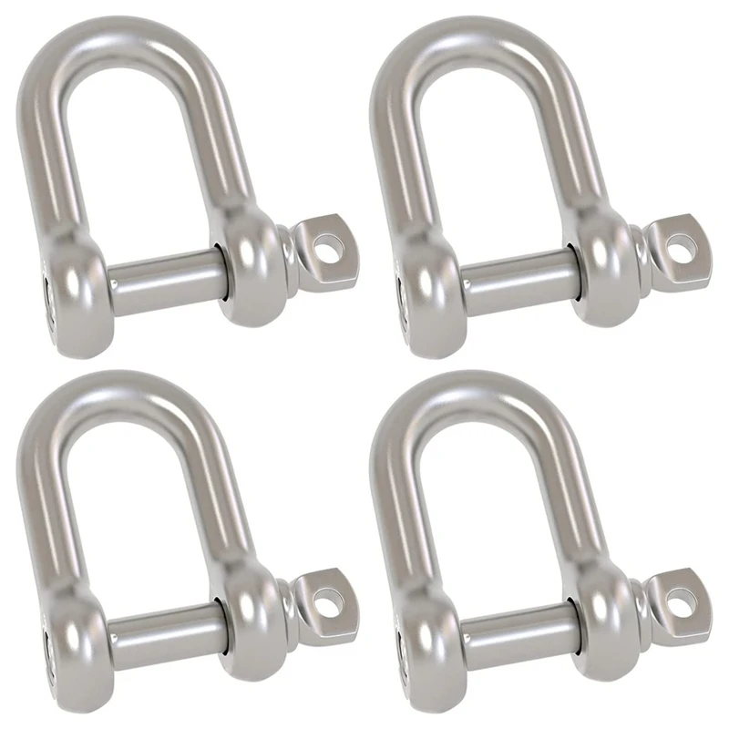4 Pcs 5/16 Inch 8Mm Screw Pin Anchor Shackle 304 Stainless Steel D Ring Shackle For Wirerope Lifting, Ship Anchor
4 Pcs 5/16 Inch 8Mm Screw Pin Anchor Shackle 304 Stainless Steel D Ring Shackle For Wirerope Lifting, Ship Anchor