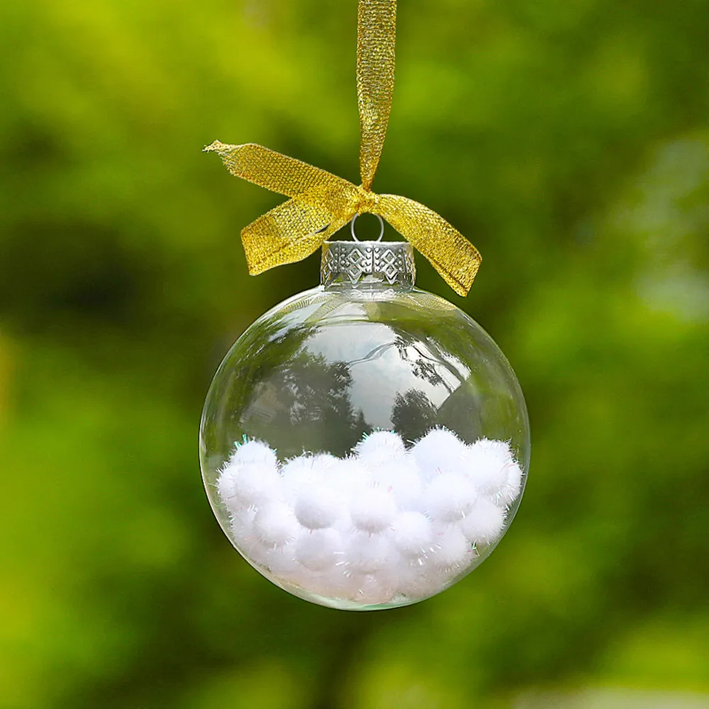 

Free Shipping 8pcs/pack Diameter=8cm Small Size Transparent Glass Globe Christmas Day Tree Hanging Pendant Handmade Glassware